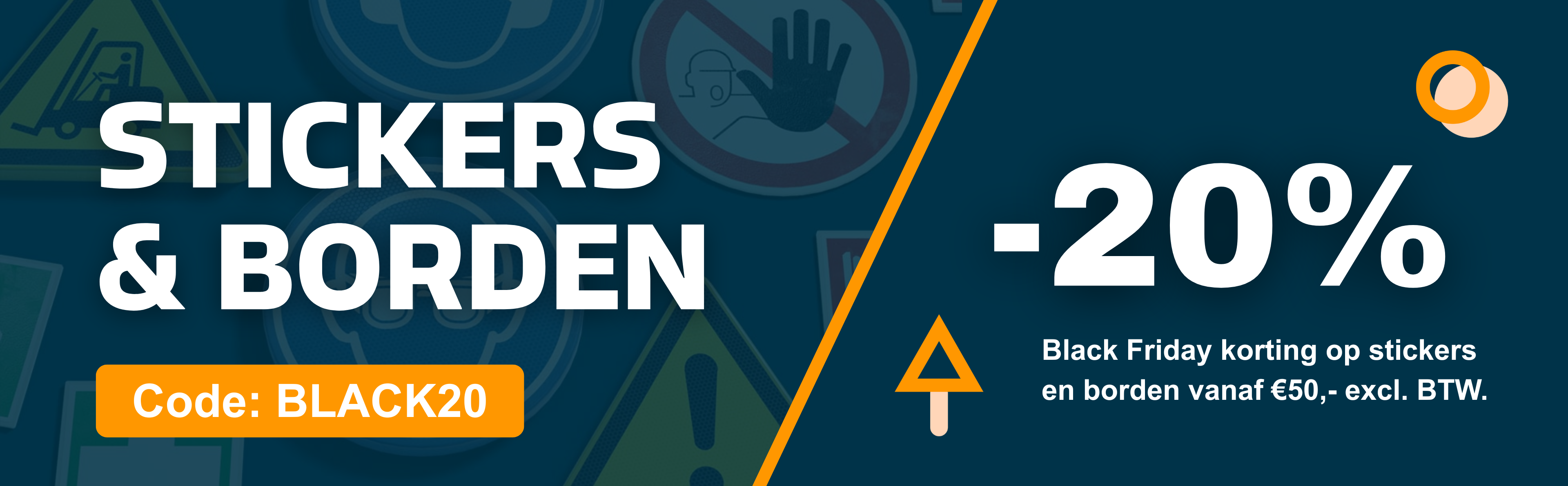 black friday korting stickers en borden